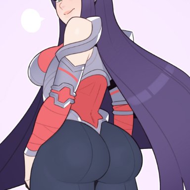 1girls, absurdres, ass, big ass, female, female only, highres, irelia, league of legends, looking at viewer, looking back, solo, splashbrush, thick thighs, wide hips