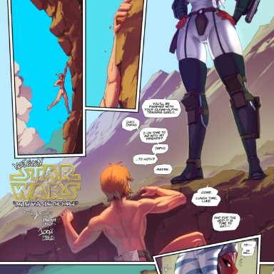 1boy, 1boy1girl, 1girls, age difference, ahsoka tano, alien, alien girl, ass, breasts, busty, comic, dialogue, english text, female, fred perry