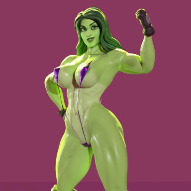 1girls, 3d, breasts, busty, cleavage, crisisbeat, curvy, female, female only, female superhero, fortnite, green body, green eyes, green hair, green skin