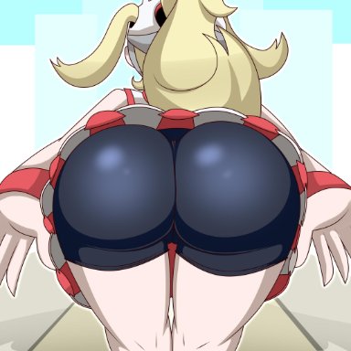 1girls, ass, ass focus, big ass, blonde hair, bottom heavy, female, huge ass, korrina (pokemon), large ass, long hair, luigifan222, nintendo, pokemon, pokemon xy