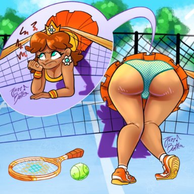 1girls, angry, ass, ass up, big ass, embarrassed, female, female only, forced presentation, humiliation, jazzbatter, knees together feet apart, mario (series), mario tennis, nintendo