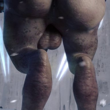 alien, animated, anthro, anus, ass, ass shake, big ass, big butt, bottomless, butt, deepspacebug, halo (series), male, male only, penis