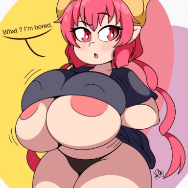 absurd res, areola, big breasts, breast squish, breasts, busty, clothed, clothing, digital media (artwork), dragon, english text, female, female focus, female only, hi res