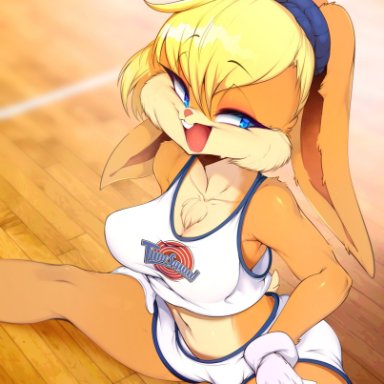 1girls, anthro, big breasts, breasts, cleavage, female, female only, furry, large breasts, lola bunny, looney tunes, slugbox, solo, space jam