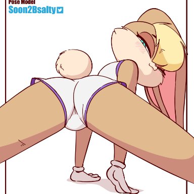 1girls, animated, anthro, ass, big ass, diives, female, female only, furry, lola bunny, looking at viewer, looking back, looney tunes, space jam, speech bubble