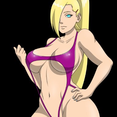 1girls, bare shoulders, big breasts, blonde hair, blue eyes, boruto: naruto next generations, breasts, clavicle, curvy, curvy figure, female, female only, guja (artist), hand on hip, ino yamanaka