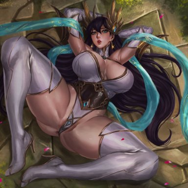 anus, armpits, big ass, blue eyes, divine sword irelia, huge breasts, irelia, labia, league of legends, pussy lips, tagme, thick, thick thighs