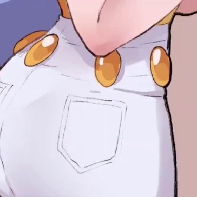 1boy, 1girls, animated, ass, ass grab, backsack, big ass, big breasts, bounsweetva, breasts, bruno (pokemon), dubbed version, elite four, english text, female