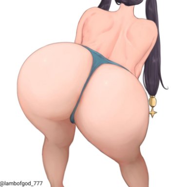 1girls, ass, bent over, big ass, big butt, butt, curvy, dat ass, fat ass, female, female only, genshin impact, lambofgod, large ass, mona (genshin impact)