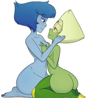 alien, alien girl, alien humanoid, angeliccmadness, ass, big ass, blue hair, blue skin, breasts, cartoon network, completely nude female, female, gem (species), green eyes, green skin