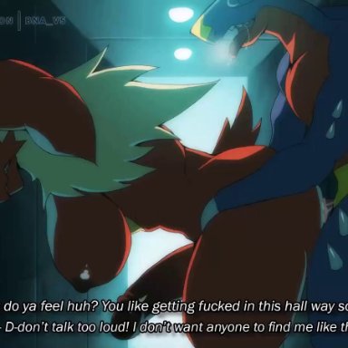 1boy, 1futa, 2020, ambiguous penetration, animated, anthro, anthro on anthro, anthrofied, areolae, ass, big ass, big breasts, big penis, bird, blaziken