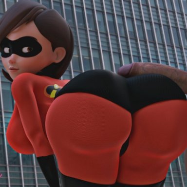 1boy, 1girls, 3d, ass, blender, breasts, erection, female, gamingarzia, helen parr, huge ass, male, penis, straight, the incredibles