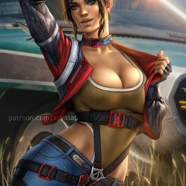 1girls, artist name, ayyasap, big breasts, breasts, busty, cleavage, cyberpunk, cyberpunk 2077, erect nipples, female, female only, hourglass figure, long hair, panam palmer