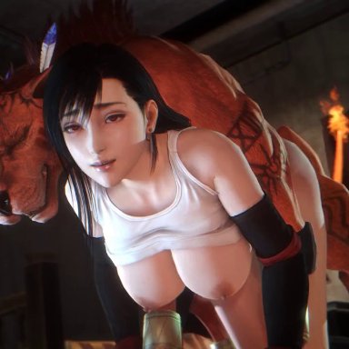 ambrosine92, animated, clothing, doggy style, final fantasy vii, huge breasts, interspecies, noname55, red xiii, tagme, tifa lockhart, video, zoophilia