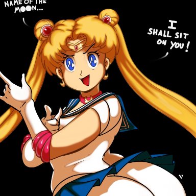 1girl, ass focus, bare legs, big ass, bishoujo senshi sailor moon, blue eyes, bottom heavy, bubble butt, dat ass, dummy thick, fat ass, femdom, huge ass, imminent facesitting, jrpc21