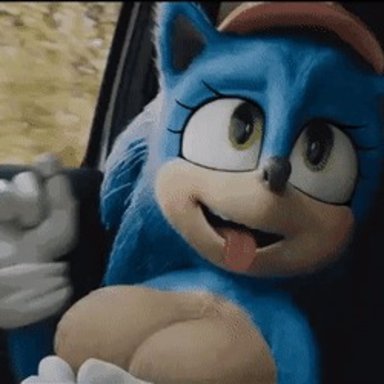 1girls, 3d, animated, blue fur, breasts, car, edit, eyelashes, eyeliner, female, female only, female sonic, furry, hedgehog, implied oral