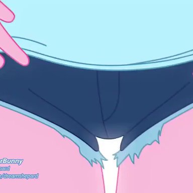 16:9, 2d animation, animated, anthro, areola, bottomwear, breasts, clothed, clothing, clothing lift, dreamflower, dreamflowerbunny, exposed breasts, faceless female, female