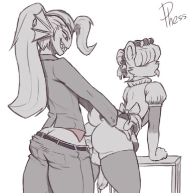 undertale, aimi (sleepysushiroll), undyne, phess, anal, animal humanoid, anthro, ass, bodily fluids, business suit, butt grab, clothed, clothing, cum, cum while penetrated