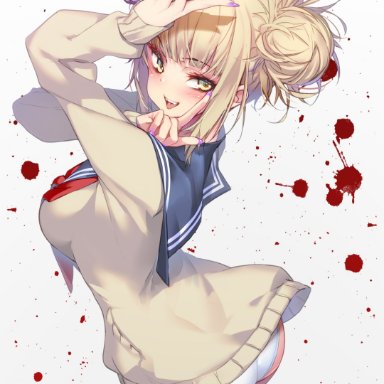 my hero academia, himiko toga, hong (white spider), 1girls, female only, looking back, panties, school uniform, solo, solo female, alternate version available