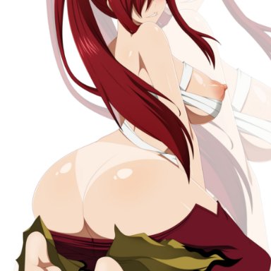 fairy tail, erza scarlet, dkir, 1girls, ass, barefoot, blush, breasts, feet, female, female only, huge ass, huge breasts, human, large breasts