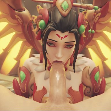 overwatch, mercy, yeero, alternate costume, big penis, blowjob, fellatio, large penis, looking at viewer, nude female, penis, sex, 1080p, animated, sound