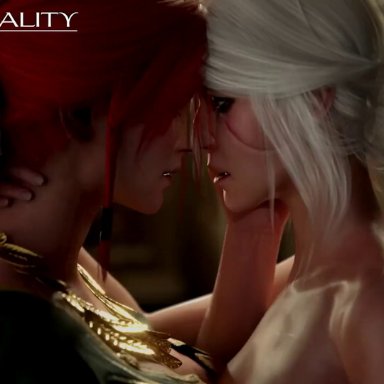 the witcher, ciri, triss merigold, artist request, desirereality, the witcher 3, animated, sound, video