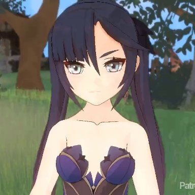 genshin impact, mona (genshin impact), mona megistus, groping, groping breasts, no bra, removing shirt, small breasts, 3d, animated, no sound, tagme, video