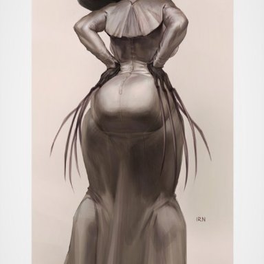 playstation 5, resident evil, resident evil 8: village, alcina dimitrescu, iranon, big ass, big butt, dress, monster girl, taller girl, thick