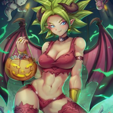 dragon ball, dragon ball super, halloween, shounen jump, cabba, caulifla, champa, kale, kefla, jammeryx, dragon ball (object), green hair, halloween costume, no eyewear, tagme