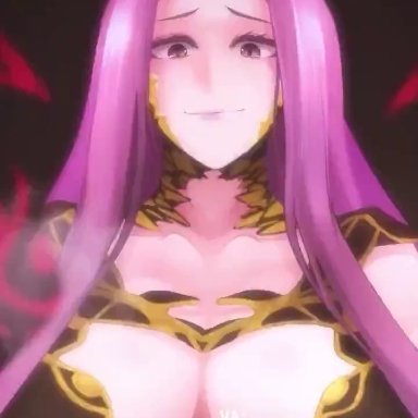 fate/grand order, fate (series), gorgon (fate), skello-on-sale, big breasts, bouncing breasts, breasts, breasts outside, breathing, cum, cum in pussy, cumshot, half naked, heavy breathing, insertion