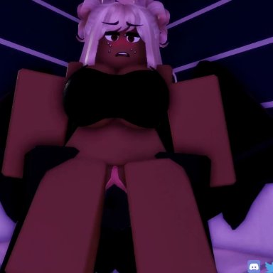 roblox, roblox avatar, robloxian, coolmaster404sixxxl, 1boy, 1boy1girl, 1girls, background noise, big breasts, big penis, black bra, black wings, blonde hair, blush, blushing