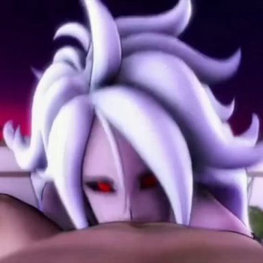 dragon ball, shounen jump, android 21, majin android 21, greatm8, blowjob, cum, cum in mouth, deepthroat, female on human, female on male, human, majin, oral, pink body