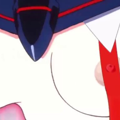 kill la kill, matoi ryuuko, senketsu, 1girls, areola slip, areolae, ass, blue eyes, breasts, functionally nude, magical girl, multicolored hair, nipples, pussy, revealing clothes