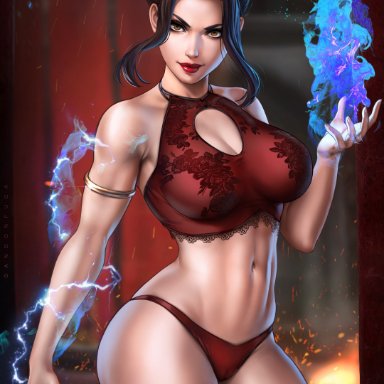 avatar the last airbender, nickelodeon, azula, dandon fuga, 1girls, abs, bare shoulders, big breasts, bra, breasts, breasts out, brown eyes, brown hair, child bearing hips, cleavage