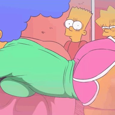 the simpsons, marge simpson, nelson muntz, d-art, ahegao, ass, big ass, booty shorts, caught, cheating, cheating wife, dat ass, doggy style, family, from behind position