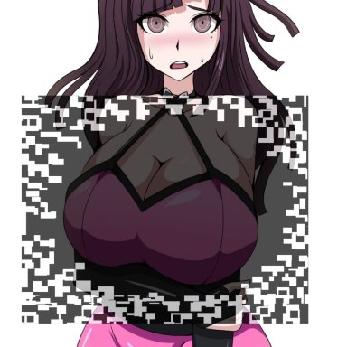 danganronpa, danganronpa (series), danganronpa 2, danganronpa 2: goodbye despair, super danganronpa 2, tsumiki mikan, naver, naverageart, 1girls, blush, cleavage, female, female focus, female only, massive breasts