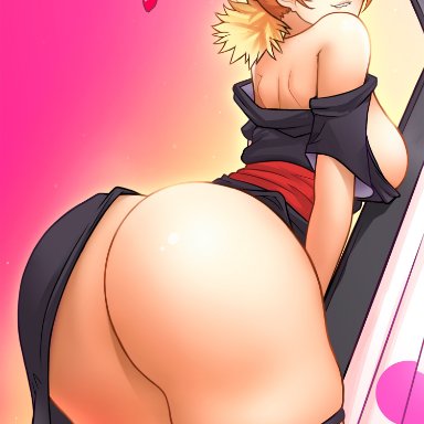 naruto, naruto (series), naruto shippuden, temari, yhw, 1girl, 1girls, ass, blonde hair, clothed, looking at viewer, solo, solo focus, thick thighs, thighhighs