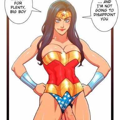 dc, wonder woman (series), wonder woman, anasheya, big breasts, big penis, futa only, futanari, solo, 2017, duplicate, lowres, repost