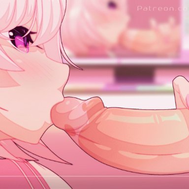 astolfo (fate), theobrobine, blowjob, cum, cum in mouth, dick sucking, femboy, oral, pink hair, wet penis