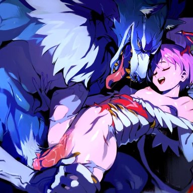 darkstalkers, jon talbain, lilith aensland, optionaltypo, 1boy, 1girls, areolae, breasts, erection, larger male, nipples, penetration, penis, pussy, sex