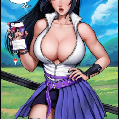 naruto, naruto (series), naruto shippuden, shounen jump, naruko, sasuko, aroma sensei, big breasts, black eyes, black hair, breasts, busty, cellphone, clothing, female