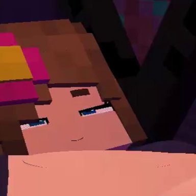 minecraft, enderman, jenny belle, slipperyt, 1boy, 1boy1girl, 1girl, 1girls, anthro, ass, balls, big ass, big penis, blue eyes, bouncing ass