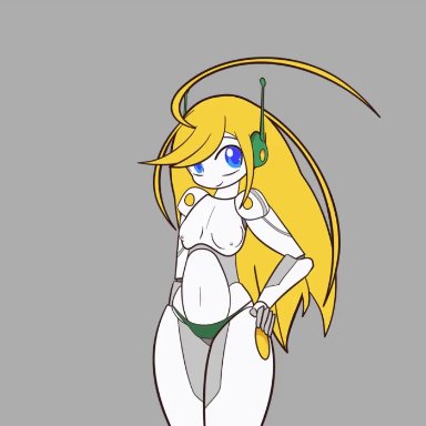 cave story, curly brace, zedrin, blonde hair, breast expansion, breasts, lactation, robot girl, animated, no sound, tagme, video