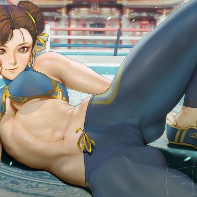 street fighter, chun-li, teemu taiga, abs, arm support, asian, asian female, ass, athletic, athletic female, belly, belly button, big ass, big thighs, bracelet