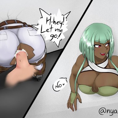 rwby, emerald sustrai, meowlinch, anal, anal insertion, anal sex, anus, ass grab, big ass, big breasts, big penis, cum, dark-skinned female, dark skin, female