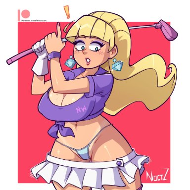 disney, gravity falls, pacifica northwest, noctz, accidental exposure, busty, exposed panties, female, female focus, female only, golf club, hourglass figure, narrow shoulders, open skirt, panties