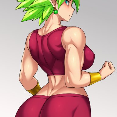 dragon ball, dragon ball super, kefla, jmg, 1girls, ass, back muscles, big ass, female, female only, muscles, muscular, muscular female, no eyewear, solo