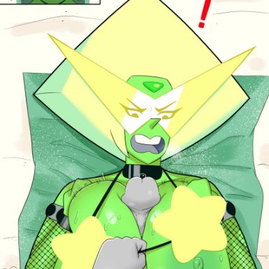 cartoon network, steven universe, steven universe future, gem (species), peridot (steven universe), coldarsenal, 1boy, beach, big breasts, boobjob, breasts, choker, female, forced, green skin