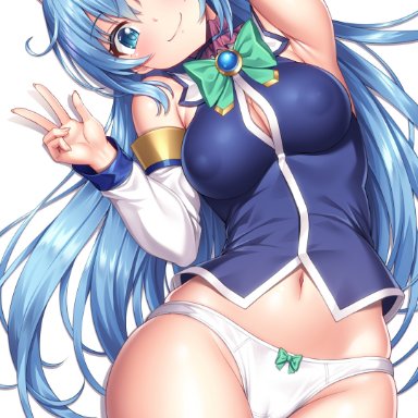 aqua (konosuba), lambda (kusowarota), female, female only, solo, solo female