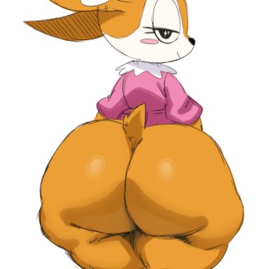 aggressive retsuko, sanrio, tsunoda, sssonic2, ass, big ass, big breasts, big butt, bottom heavy, bottomless, brown body, brown fur, bubble ass, bubble butt, fat ass